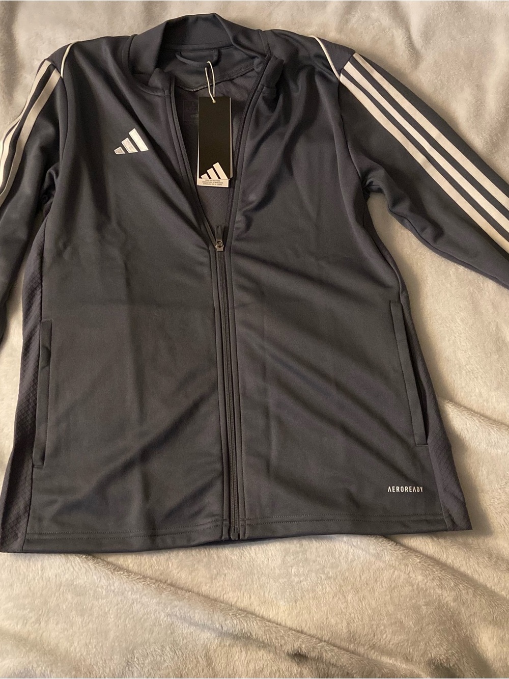 adidas Black and White Aeroready Performance Track Jacket